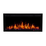 Slimline 36 in. Wall Mount and Recessed Electric Fireplace in Black - Super Arbor