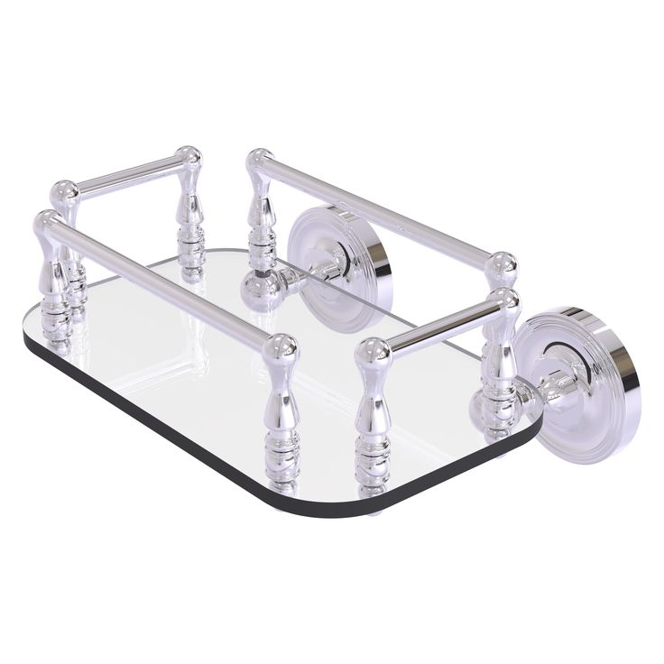 Allied Brass Prestige Regal Collection Wall Mounted Glass Guest Towel Tray in Antique Copper