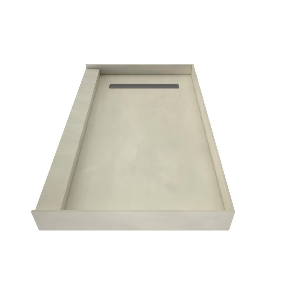 Redi Trench 36 in. x 60 in. Single Threshold Shower Base with Left Drain and Solid Brushed Nickel Trench Grate - Super Arbor
