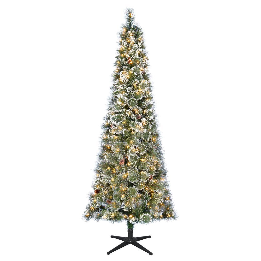 7.5 ft Sparkling Amelia Pine LED Pre-Lit Artificial Christmas Tree with Warm White Lights - Super Arbor