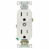 15 Amp Commercial Grade Tamper Resistant Duplex Outlet, White (10-Pack) - Super Arbor