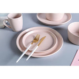 32-Piece Casual Pink Stoneware Dinnerware Set (Set for 8)