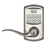 917 SmartCode Satin Nickel Electronic Single-Cylinder Tustin Door Lever Featuring SmartKey Security - Super Arbor
