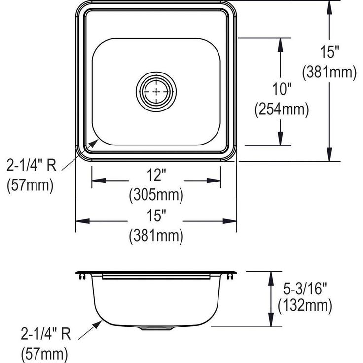 Dayton Drop-in Stainless Steel 15 in. 2-Hole Single Bowl Bar Sink