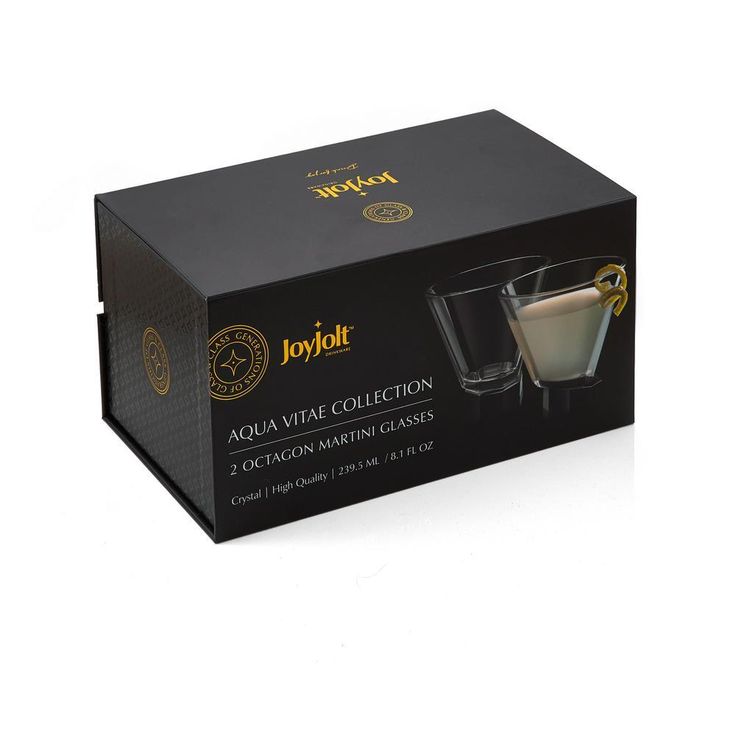 Aqua Vitae 8.1 oz. Off Base Octagon Martini Glasses (Set of 2)