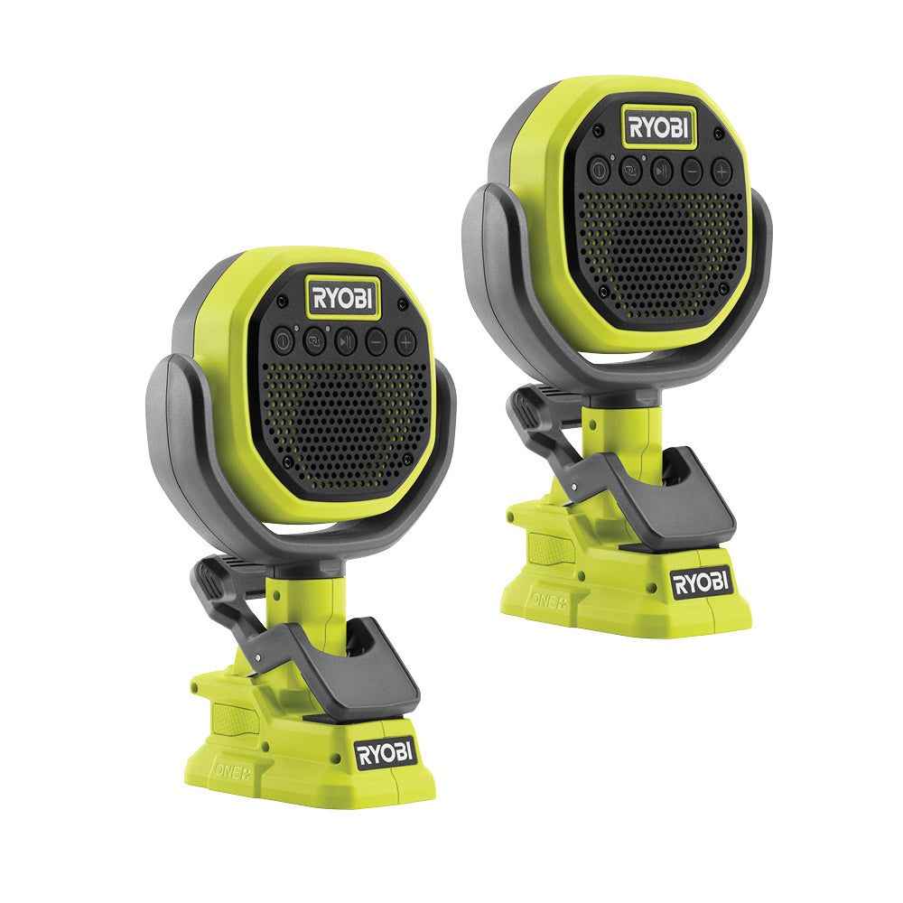 RYOBI ONE+ 18V Cordless VERSE Clamp Speaker 2-Pack (Tools Only)