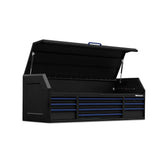 24 in. x 72 in. 26-Drawer Tool Chest and Cabinet Combo with Power and USB Outlets in Black and Blue - Super Arbor