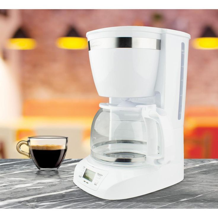10-Cup White Digital Coffee Maker