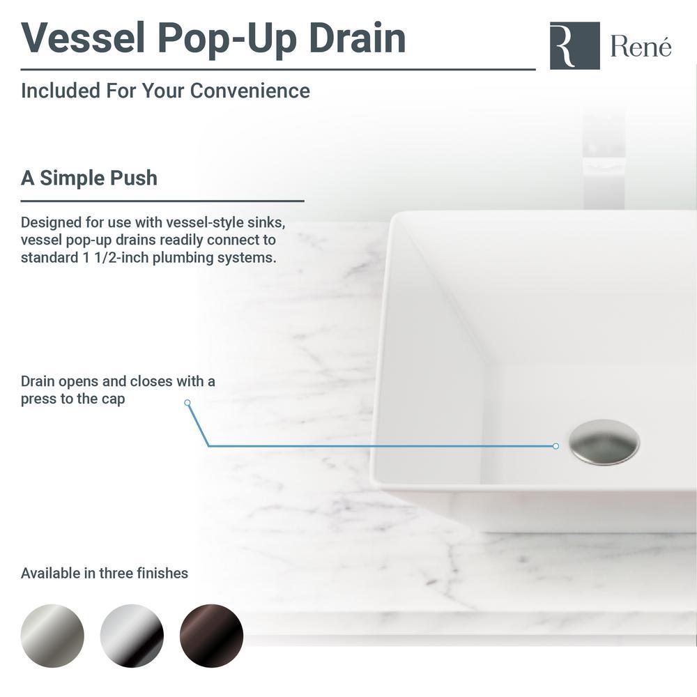 Porcelain Vessel Sink in White with 7007 Faucet and Pop-Up Drain in Brushed Nickel - Super Arbor
