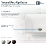 Porcelain Vessel Sink in White with 7007 Faucet and Pop-Up Drain in Brushed Nickel - Super Arbor