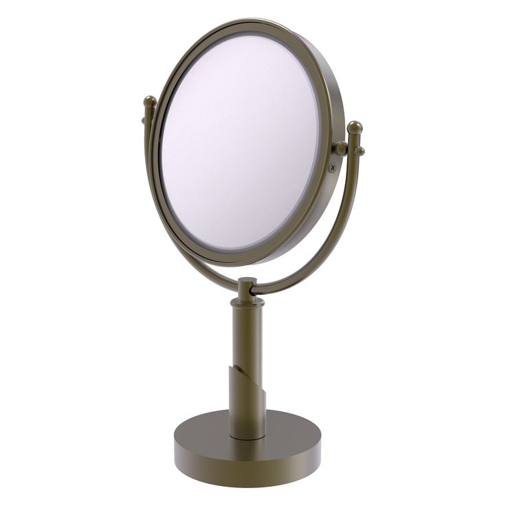 Allied Brass Soho 8-in x 15-in Antique Brass Double-Sided Magnifying Countertop Vanity Mirror