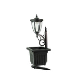 Kambria 29 in. Black Multi-Function Outdoor Solar Lamp Post and Planter