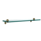 16 in. L x 2 in. H x 5 in. W Clear Glass Vanity Bathroom Shelf in Satin Nickel - Super Arbor
