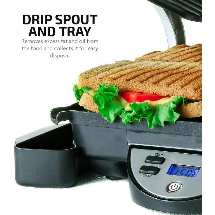 GP1000BR 1500 W Brushed Nickel Non-Stick Panini Press