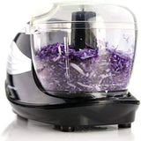 1.5-Cup Single Speed Black Mini Food Processor Chopping Blade, Mixer, Shredding/Slicing Disc
