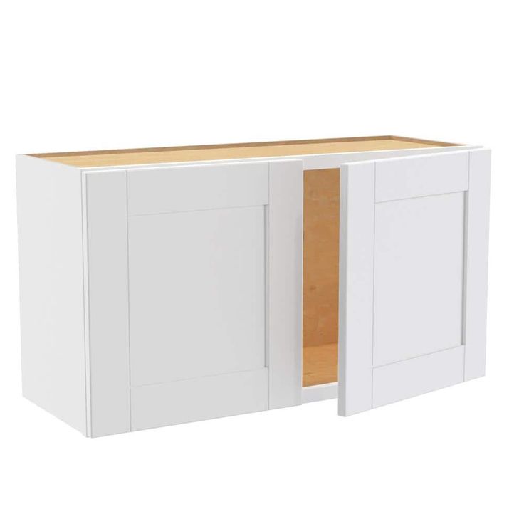 Home Decorators Collection Washington Vesper White Plywood Shaker Assembled Wall Kitchen Cabinet Soft Close 33 W in. x 12 D in. x 18 in. H