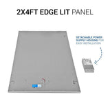 2 ft. x 4 ft. White Integrated LED Dimmable Edge Lit Panel, 5000K (4-Pack) - Super Arbor
