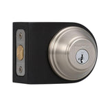 Prestige Alcott Satin Nickel Exterior Entry Knob and Single Cylinder Deadbolt Combo Pack Featuring SmartKey Security
