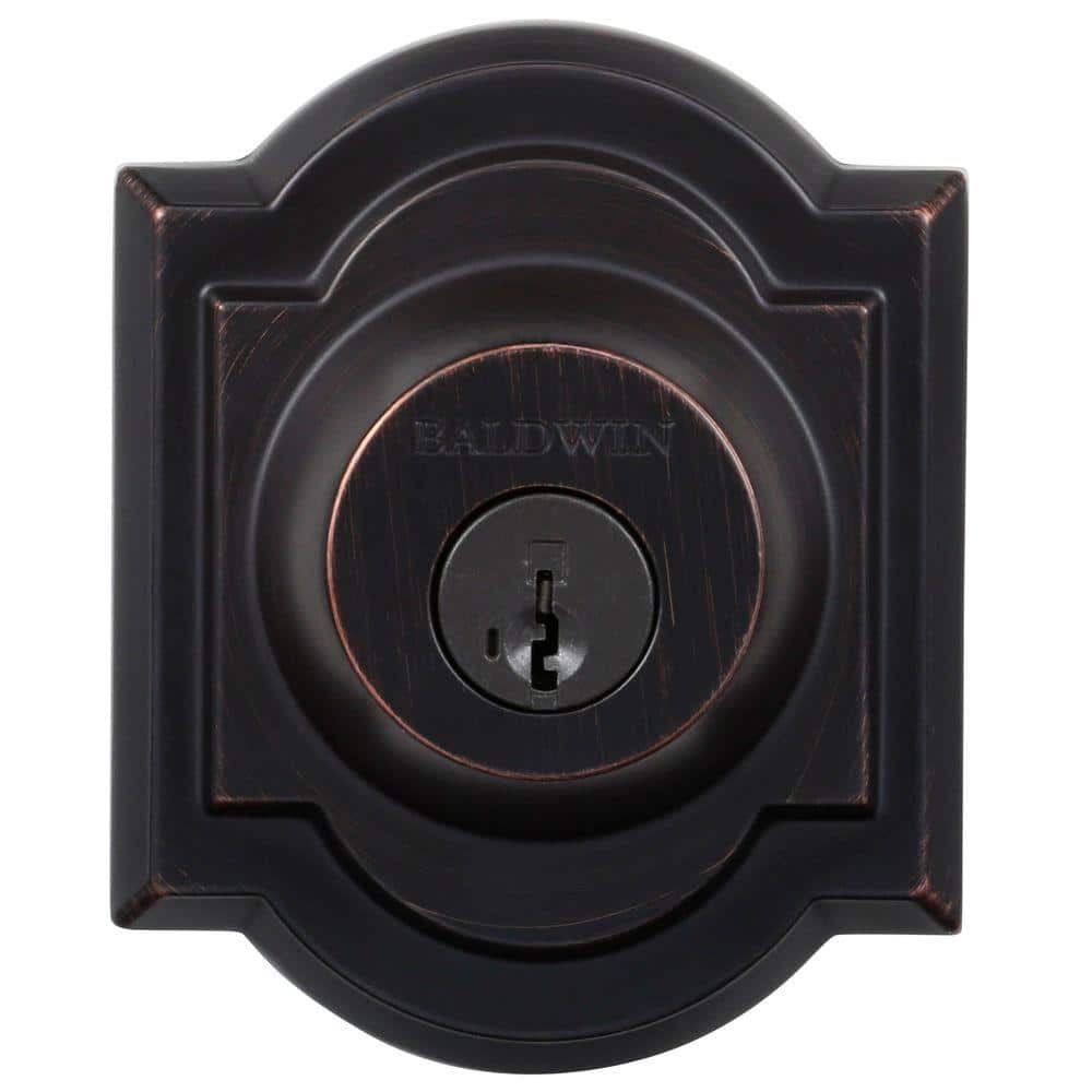 Baldwin Prestige Single Cylinder Venetian Bronze Arched Deadbolt with SmartKey Security