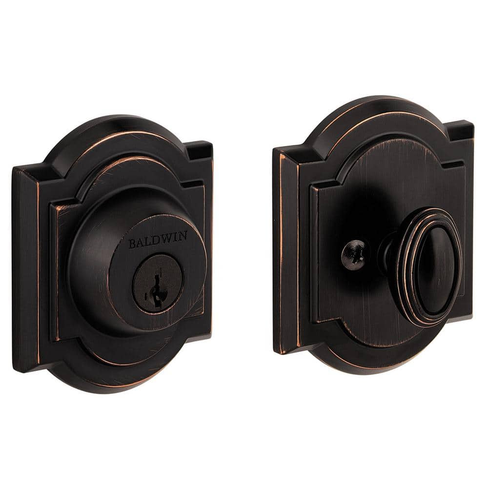 Baldwin Prestige Single Cylinder Venetian Bronze Arched Deadbolt with SmartKey Security