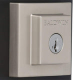 Baldwin Prestige Spyglass Satin Nickel Square Single Cylinder Deadbolt with SmartKey Security
