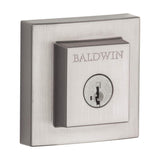 Baldwin Prestige Spyglass Satin Nickel Square Single Cylinder Deadbolt with SmartKey Security