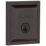 Baldwin Square Venetian Bronze Low Profile Single Cylinder Deadbolt with SmartKey Security