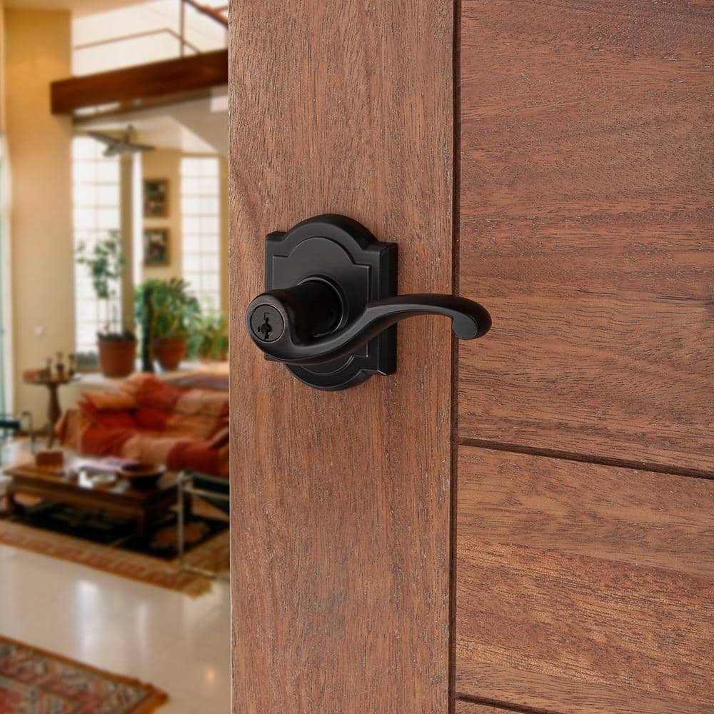 Baldwin Prestige Madrina Venetian Bronze Keyed Entry Door Lever with SmartKey Security