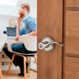 Baldwin Prestige Tobin Satin Nickel Keyed Entry Door Lever with SmartKey Security