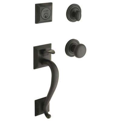 Schlage 
    Plymouth Antique Brass Single Cylinder Deadbolt with Right Handed Accent Lever Door Handleset - Super Arbor