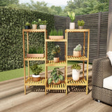 Pure Garden 3-Tier Bamboo Shelving Unit (13 in. W x 40 in. H x 38 in. D)