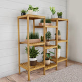 Pure Garden 3-Tier Bamboo Shelving Unit (13 in. W x 40 in. H x 38 in. D)
