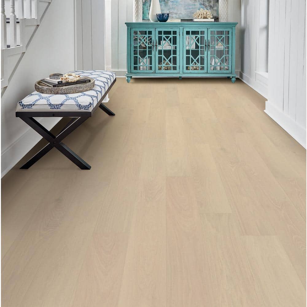 ASPEN FLOORING Bane White Oak 3/8 in. T x 7.5 in. W Tongue and Groove Wire Brushed Engineered Hardwood Flooring (34.36 sqft/case)