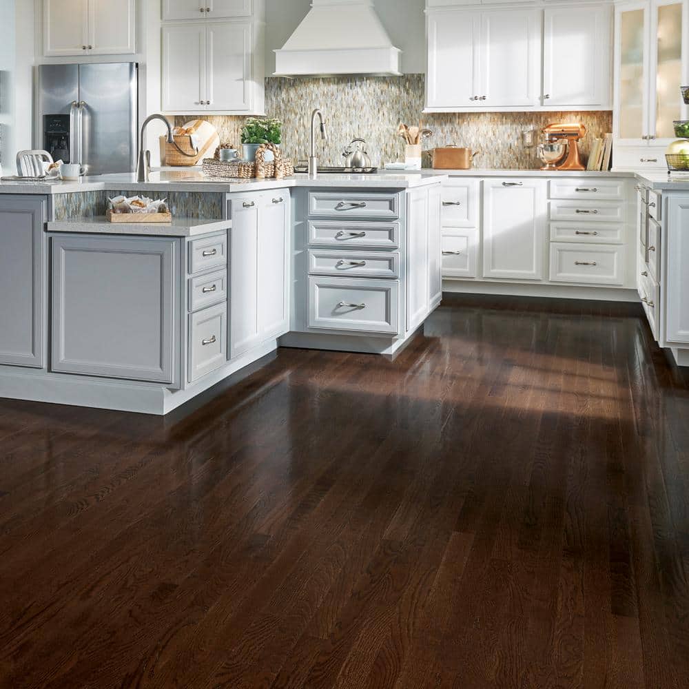 Bruce American Originals Barista Brown Oak 3/8 in. T x 3 in. W T+G Smooth Engineered Hardwood Flooring (22 sq.ft./ctn)