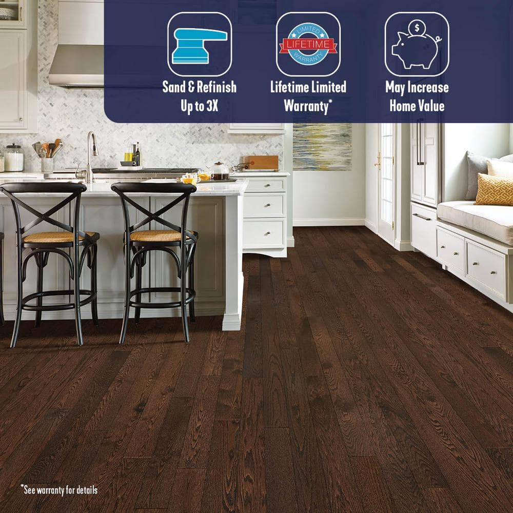 Bruce American Originals Barista Brown Oak 3/4 in. T x 5 in. W Smooth Solid Hardwood Flooring (23.5 sq.ft./ctn)