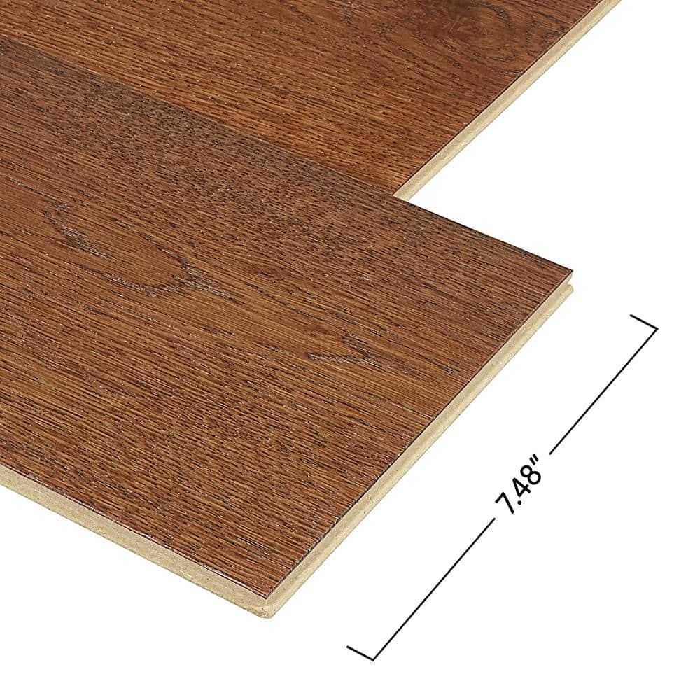 Pergo Defense+ Barnes Oak 3/8 in. T x 7.5 in. W Click Lock Distressed Engineered Hardwood Flooring (24.5 sq.ft./case)