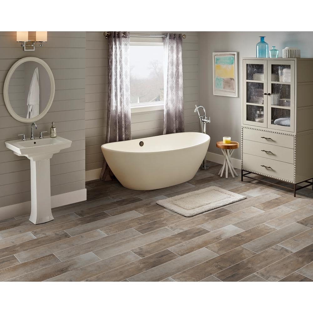 MSI Barnwood Cognac 8 in. x 36 in. Matte Porcelain Floor and Wall Tile (14 sq. ft. / case)