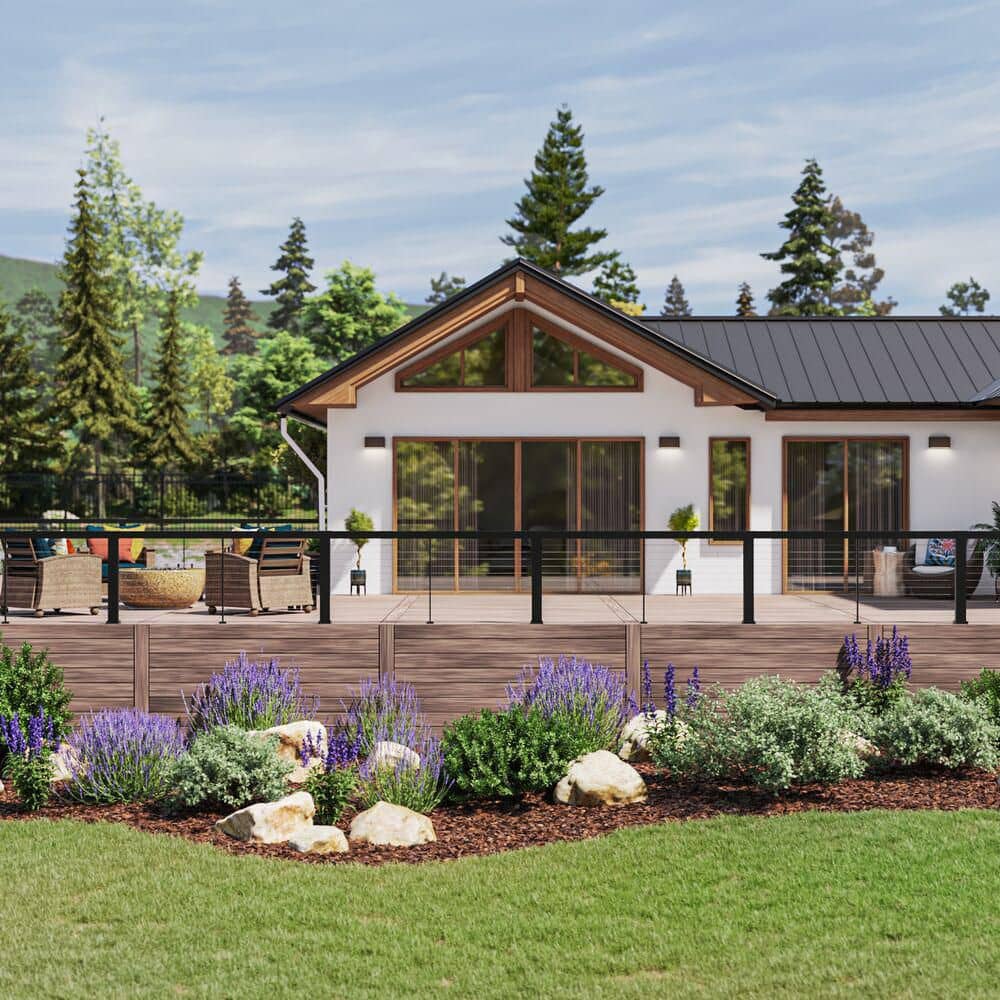 Barrette Outdoor Living Elevation Aluminum 6 ft. x 36 in. Matte Black Level Panel for Cable Railing System