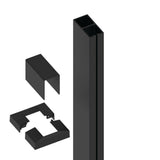 Barrette Outdoor Living 4.81 in. x 5.25 in. x 3.3 ft. Elevation Aluminum Matte Black End Post for Cable Railing System