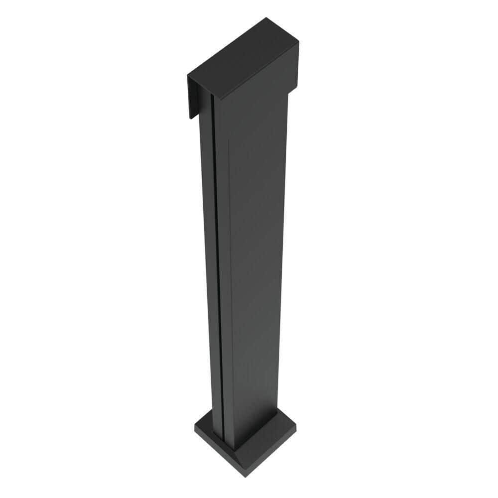 Barrette Outdoor Living 4.81 in. x 5.25 in. x 3.3 ft. Elevation Aluminum Matte Black Line Post for Cable Railing System