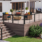 Barrette Outdoor Living 5.38 in. x 8.75 in. x 3.1 ft. Elevation Aluminum Matte Black Corner Post for Cable Railing System