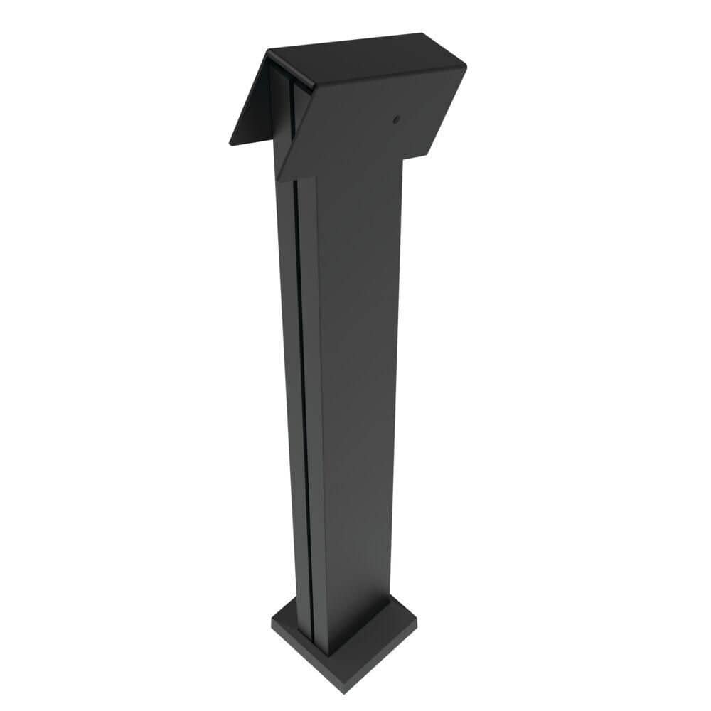 Barrette Outdoor Living 4.81 in. x 5.25 in. x 3.3 ft. Elevation Aluminum Matte Black Stair Line Post for Cable Railing System