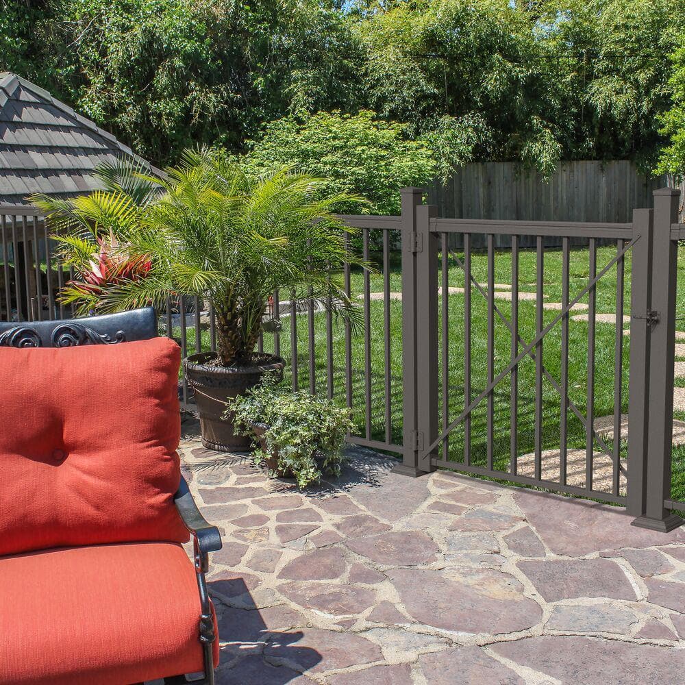 Barrette Outdoor Living VersaRail Classic 42 in. Matte Bronze Aluminum Gate Kit
