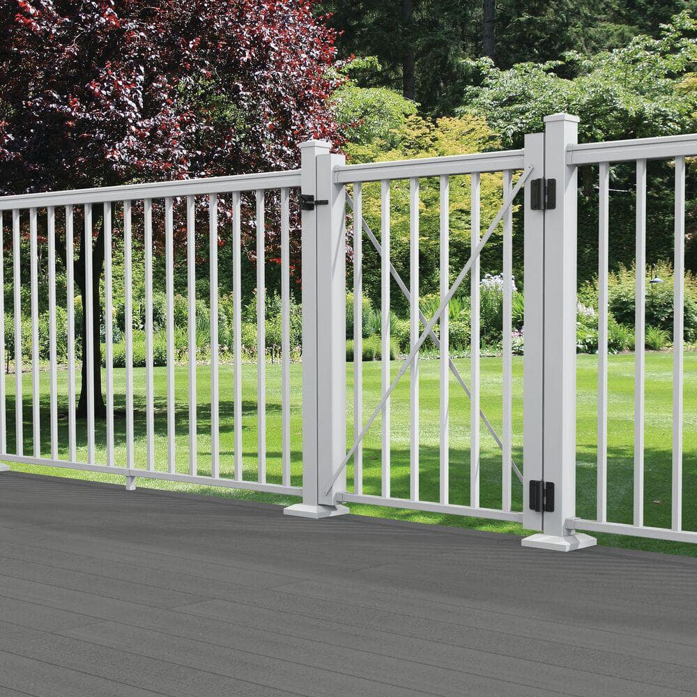 Barrette Outdoor Living VersaRail Classic 42 in. White Aluminum Gate Kit