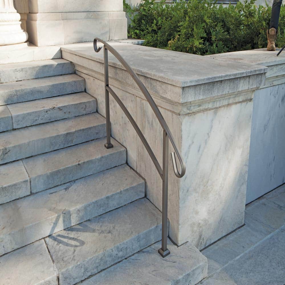 Barrette Outdoor Living HandiRail 3.57 in. x 73.38 in. 3.13 ft. Aged Bronze 5-Step Aluminum Rail Kit (Unassembled)