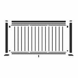 Barrette Outdoor Living VersaRail Classic 6 ft. x 42 in. Matte Black Aluminum Rail Level Kit