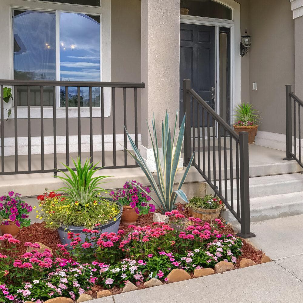 Barrette Outdoor Living VersaRail Cambridge 8 ft. x 36 in. Matte Bronze Aluminum Decorative Rail Level Kit