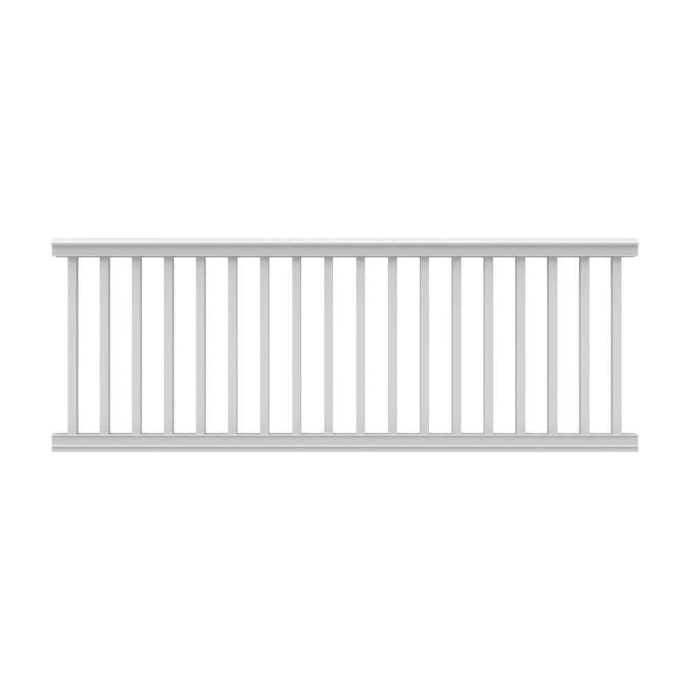 Barrette Outdoor Living Bella Premier Series 8 ft. x 36 in. White Vinyl Rail Kit with Square Balusters