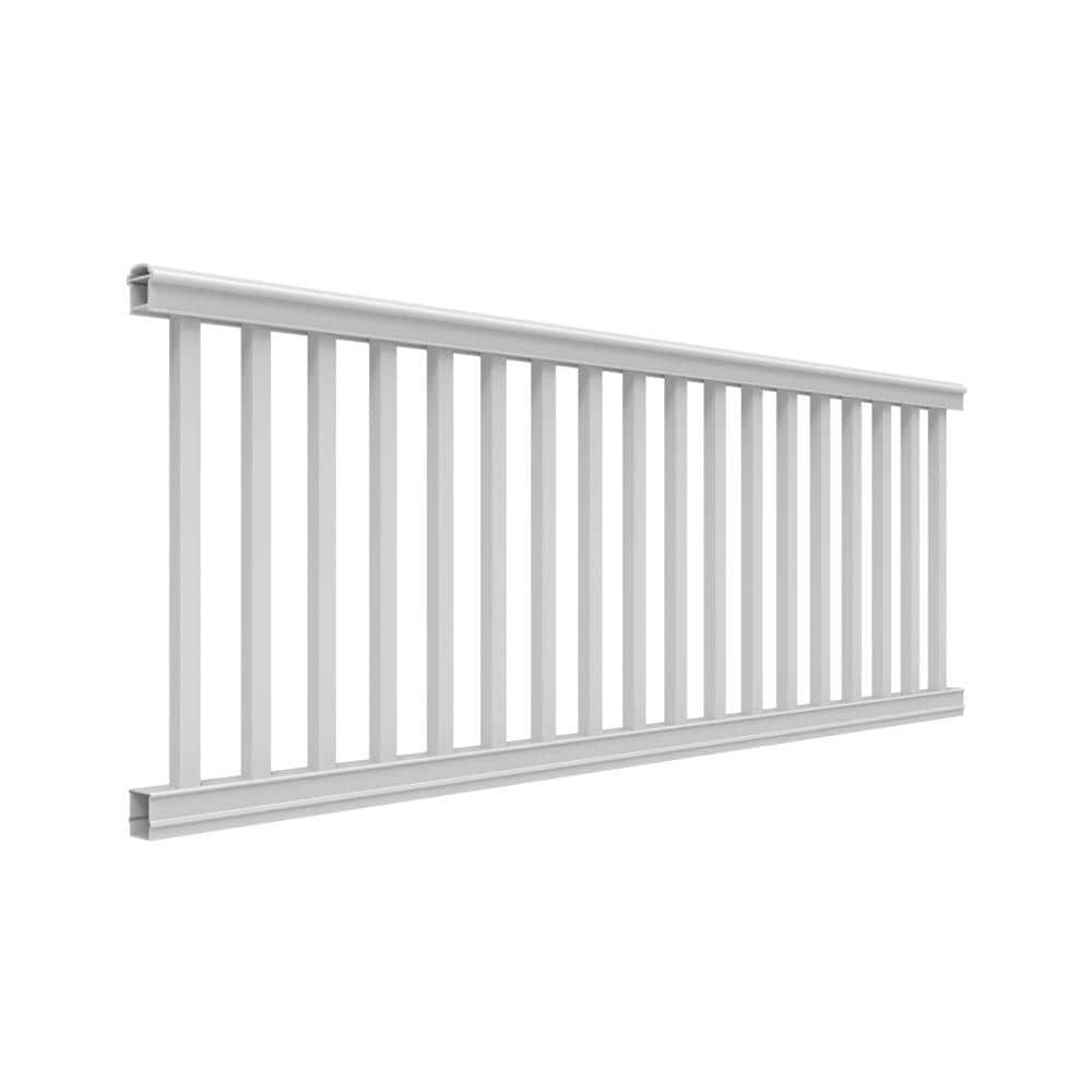 Barrette Outdoor Living Bella Premier Series 8 ft. x 36 in. White Vinyl Rail Kit with Square Balusters