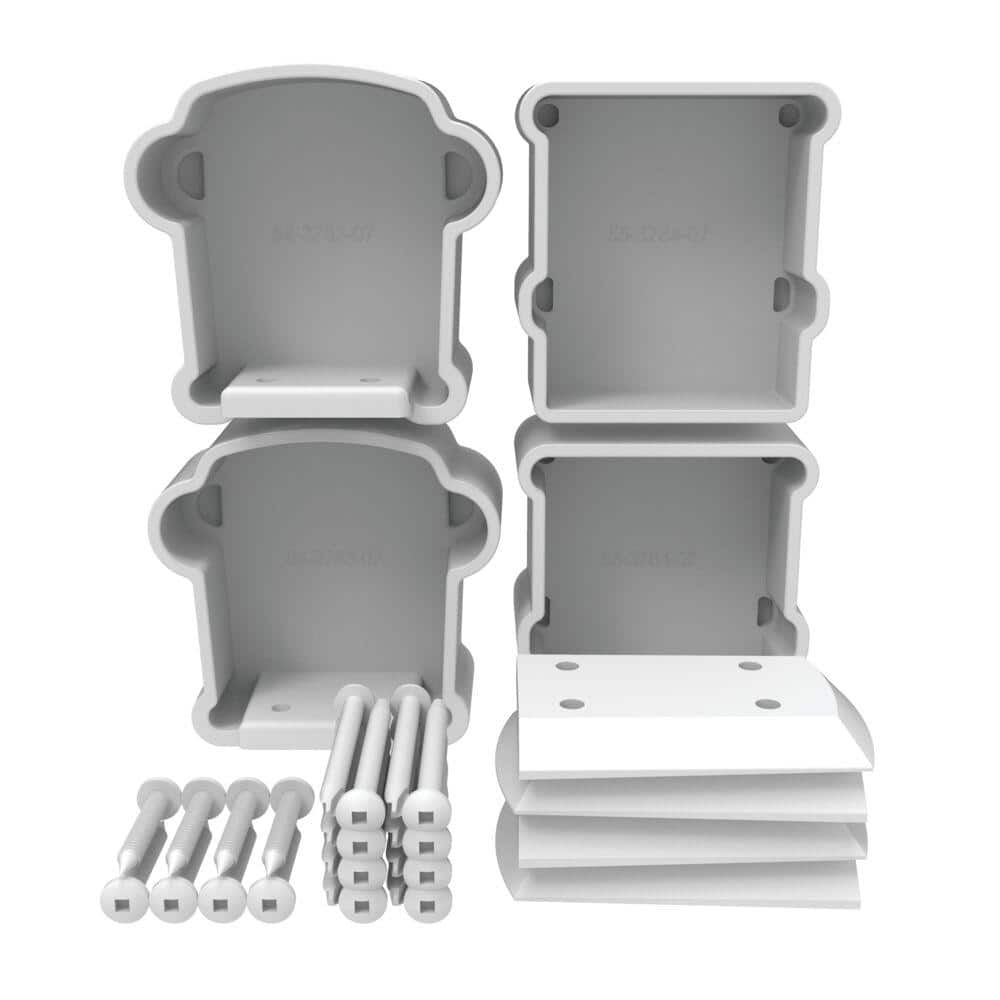 Barrette Outdoor Living Vinyl White Extra Bella Premier Series Bracket Rail Kit